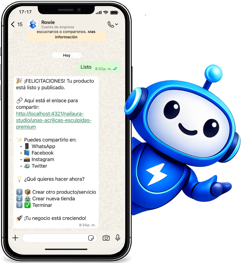 Vista previa del catálogo de Rowie en celular